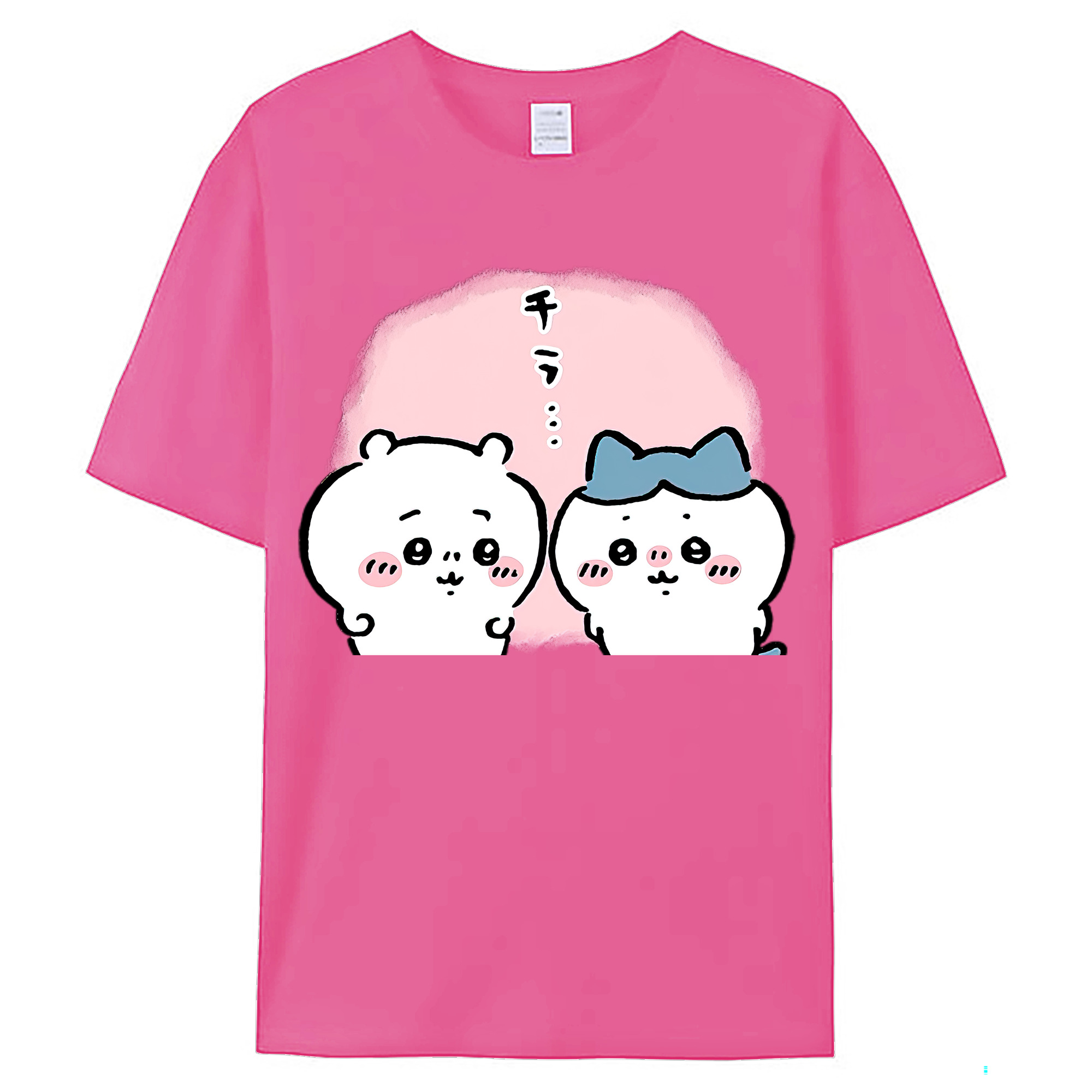 （画像用） ちいかわ ハチワレ Chii-kawa hachiware レディースカジュアルプリントTシャツ（綿100％）
